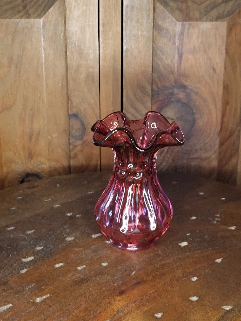 Fenton Ruffled Glass Vase